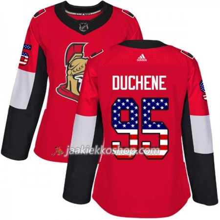 Nainen NHL Ottawa Senators Pelipaita Matt Duchene 95 Adidas 2017-2018 Punainen USA Flag Fashion Authentic